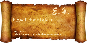 Együd Henrietta névjegykártya